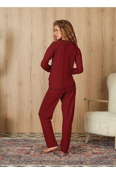 Doreanse Set de pijamale pentru femei Relax Fit Claret Red 4194