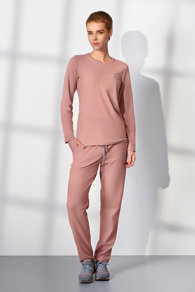 Doreanse Set pijamale tricou roz din țesătură moale pentru femei 25K4041