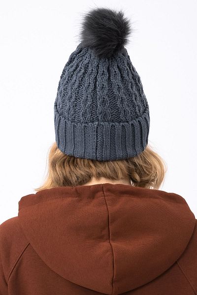 Nordbron Anthracite Beret Knitwear - Soft and Thick Knitted, Pompom Detailed Logo Winter Set