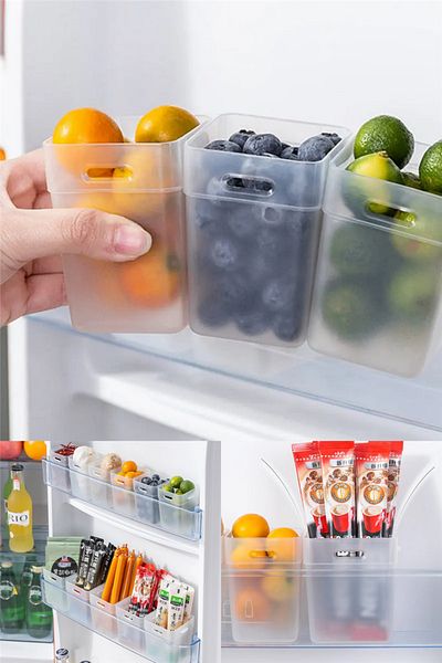 omilife Set of 6 Refrigerator & Door Organizer, Organizer Box, Kitchen Organizer, Fridge Organizer