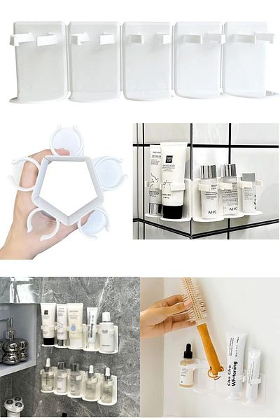 omilife رف حائط لرف التوابل ذاتي اللصق مناسب للفرش