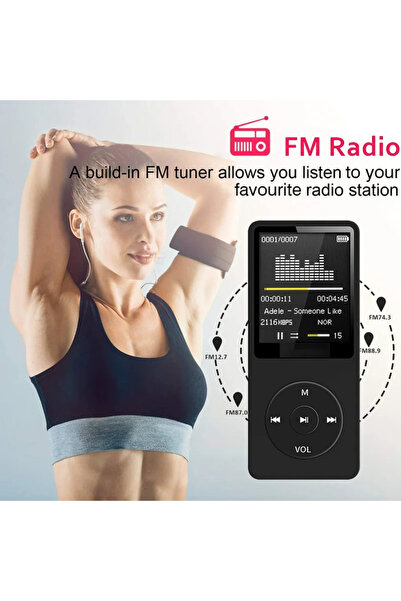 Dynego Bluetooth Mp3 Mp4 Player Çalar Ses Kayıt Ve Hoparlör Fm Radyolu Şarjlı Dahili 8gb