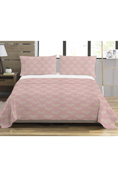 Evmila Πικέ διπλού μεγέθους με σχέδιο καρδιάς και στάμπα (200x220 εκ.)