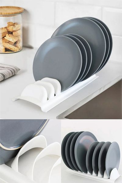 omilife 8-Compartment Plate Holder Plate Organizer Pot Pan Lid Organizer