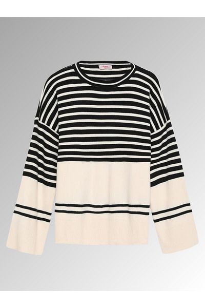 Quzu Striped Casual Knitwear Sweater