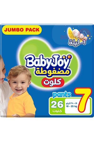 BabyJoy Culotte, Size 7, XXXL, 18-25 Kg, Jumbo Pack, 26 Diaper Pants