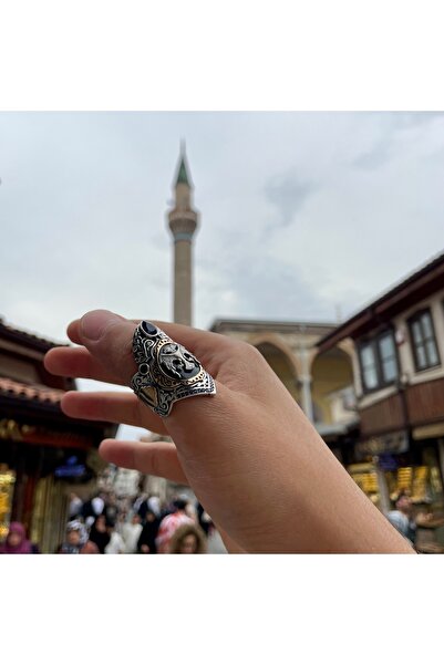 Sima Silver Çift Başlı Kartal Figürlü Taşlı Zihgir