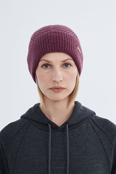 Nordbron Stretchy and Soft Knitwear for Women - Cherry Acrylic, Solid Soft Beret, Double Fold Basic Miley