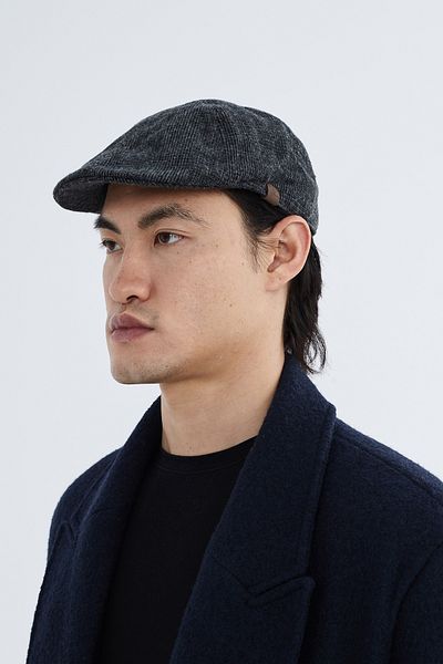Nordbron Men's Dark Gray Wool Melted Winter Cap Flat Lined Soft Textured Stylish Wilmot