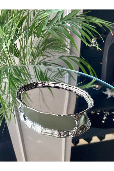 ABROZ HOME DESIGN Oval Silver Plated Ring / Turkish Delight Bowl