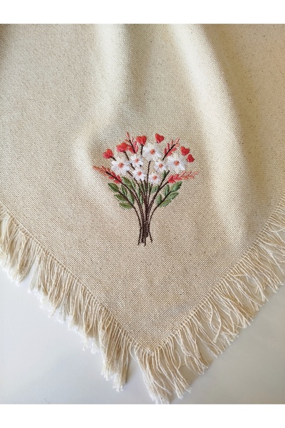 denizli hatırası Buldan Cendere Fabric Authentic Embroidered 105X105 cm Tablecloth