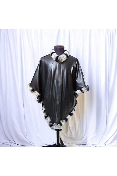 Günay Deri Leather Poncho