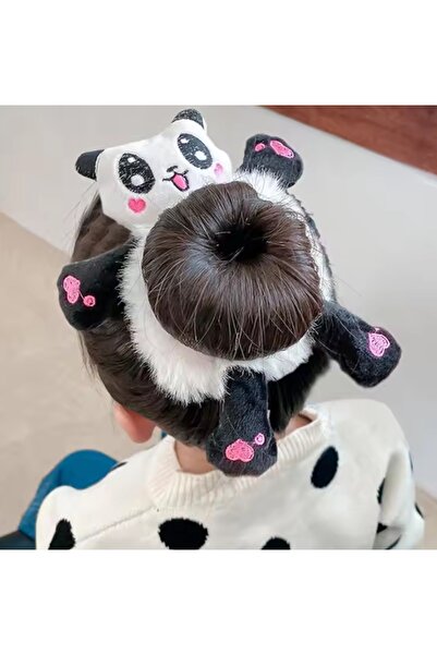 NİLZ Sevimli Panda Figürlü Peluş Simit Toka