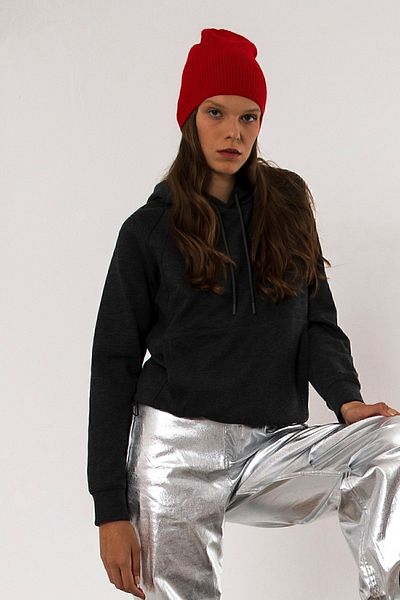 Nordbron Women's Red Winter Beanie Knitwear Soft Colored Plain Patterned Basic Logo Detailed Acrylic Viola