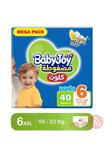 BabyJoy Culotte, Size 6, Junior XXL, 16-23 Kg, Mega Pack, 40 Diaper Pants