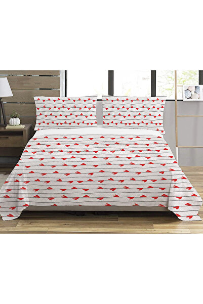 Evmila بيكيه مطبوع على شكل قلب مزدوج (200×220 سم)