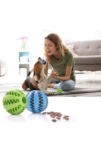 omilife Dog and Cat Training and Play Ball with Orange Food Bowl