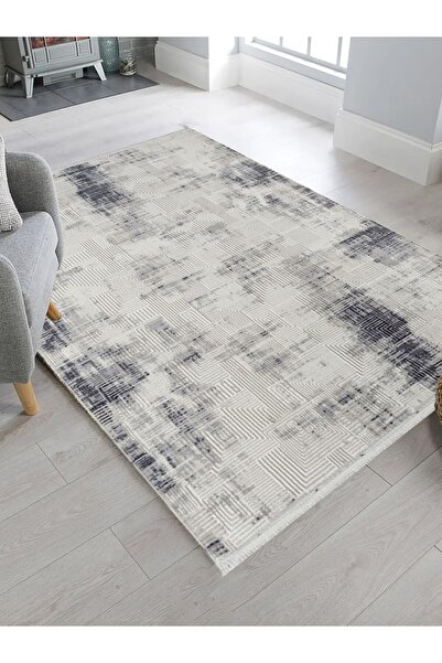 Emin Halı Rome Koleksiyonu 426 Mavi Akrilik Parlak Yumuşak Dokulu Salon Mutfa...