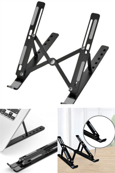 omilife Μαύρη αναδιπλούμενη βάση tablet Laptop - Ρυθμιζόμενη σε 7 επίπεδα