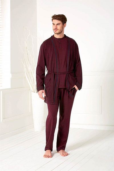 Doreanse Men's T-Shirt and Pants Dressing Gowns Set 3 Pieces - Tk 4500