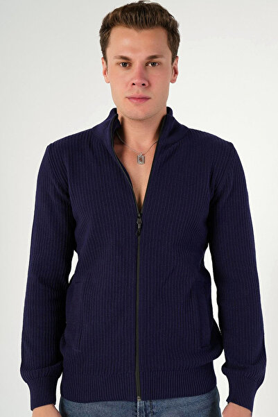 MissThetis Dik Yakalı Fitilli Çift Cepli Fermuarlı Uzun Kollu Spor Şık ve Coo...