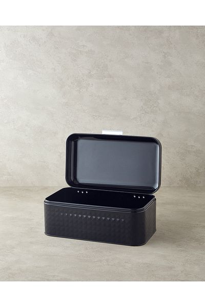 English Home Salina Metal - 4 Black Storage Containers, 1.3 L X 9 L