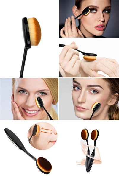 omilife فرشاة مكياج احترافية للوجه، فرشاة كريم أساس بيضاوية أفقية مائلة