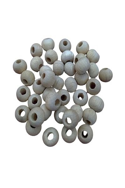 Selin Economic Package 8 mm Raw Unprocessed Wooden Beads - 200 Grm. (± 800-1000 Pieces)