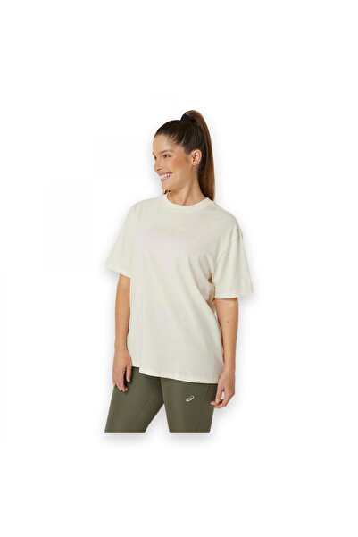 Asics 2032C843 Asics Logo Tee Cream Women's T-Shirt
