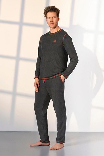 Doreanse Ανδρικό Σετ Πιτζάμες Anthracite Melted T-shirt