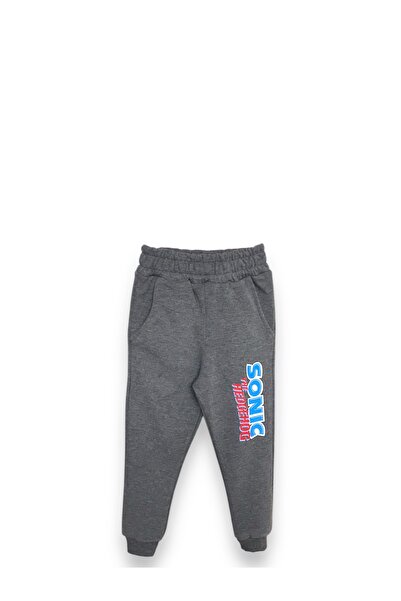 LİTTLE TORTOİSE Sonic Printed Dark Anthracite Color Long Sleeve Seasonal Soft Textured Boy's Sweatshirt Set