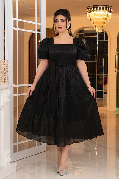 Matik Abiyem Mumlayt Design Belted Pearl Accessories Above Knee Dress Evening Dress