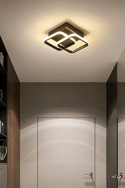 LEGACY Kira Modern Design Black Color Living Room - Kitchen - Hall White Led 2 Piece Chandelier