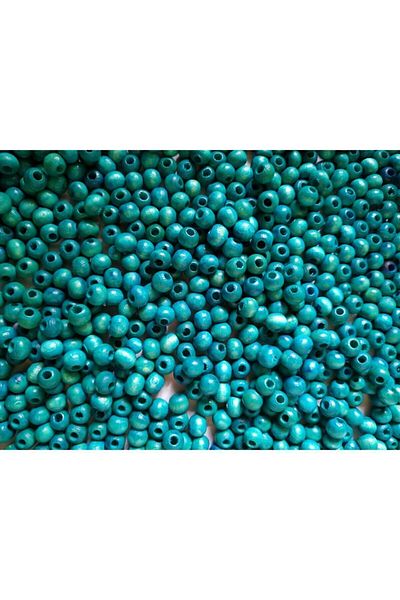 Selin Wooden beads 8 mm 100 g (490 Pieces) Turquoise
