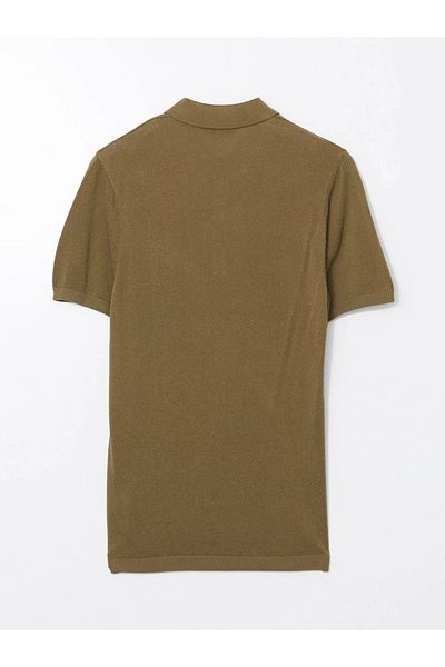 LC Waikiki LCW Vision Grüner Polo-Kragen Kurzarm Herren-Strickpullover