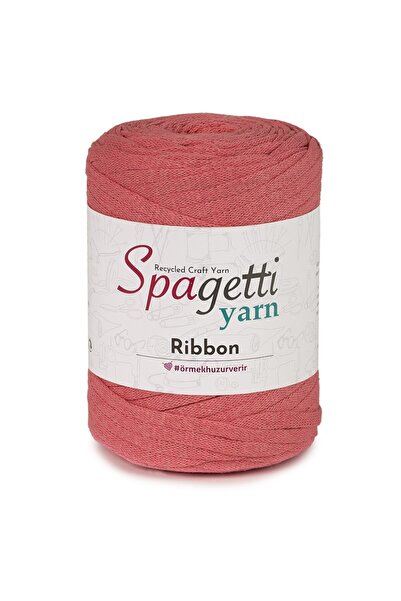 Spagettiyarn Ribbon Mercan El Örgü İpliği