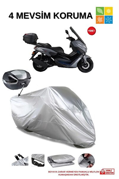 AutoEN ARORA MAX-T Easy(YENİ MODEL) ARKA ÇANTA UYUMLU GRİ SU GEÇİRMEZ BRANDA (MOTOSİKLET)