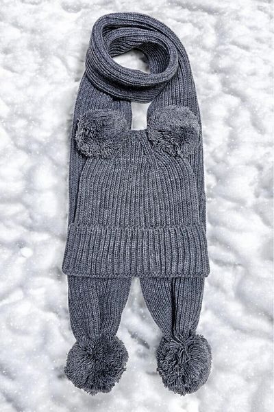 Meriç bebe Girls&Boys Thessaloniki Knitted Pompom Scarf Beanie Set 1-5 Years