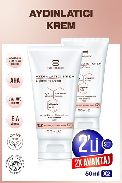 BioBellinda Brightening Cream 50 ml |   Whitener with Vitamins & Minerals (Set of 2)