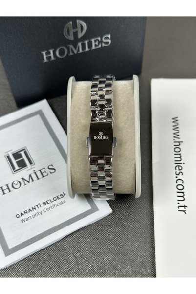 Homies ساعة يد نسائية بهيكل بيضاوي من الحجر ضمان لمدة عامين ضد الماء