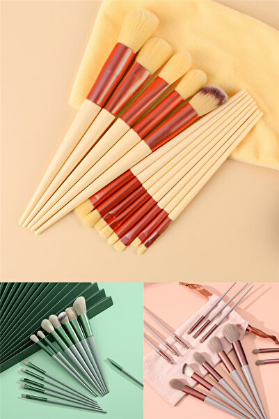 omilife Makyaj Fırça Seti 13 Adet Mavi Renk Özel Taşıma Çantalı