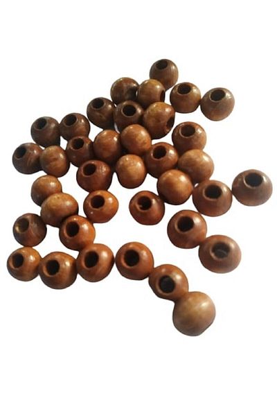 Selin 8 Mm Oak Color Wooden Beads - 50 Grams (approx. 200 Pieces)