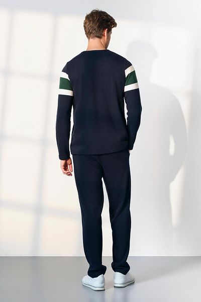 Doreanse Ανδρικό μπλουζάκι καμισόλε Navy Blue Σετ Πυτζάμες 25k4547