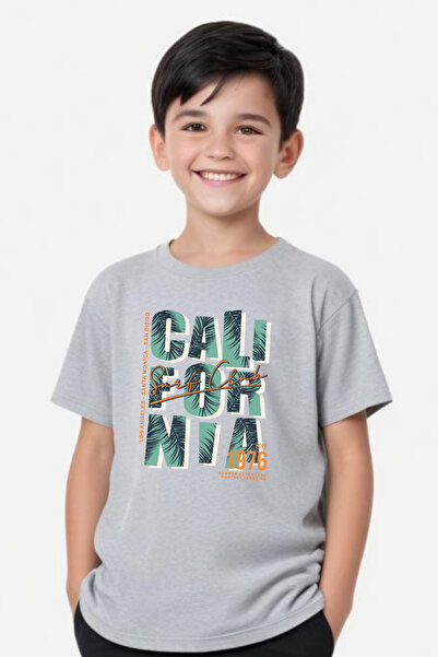 FYK COLLECTİON Tricou cu mânecă scurtă cu gât rotund pentru băiat cu imprimeu...