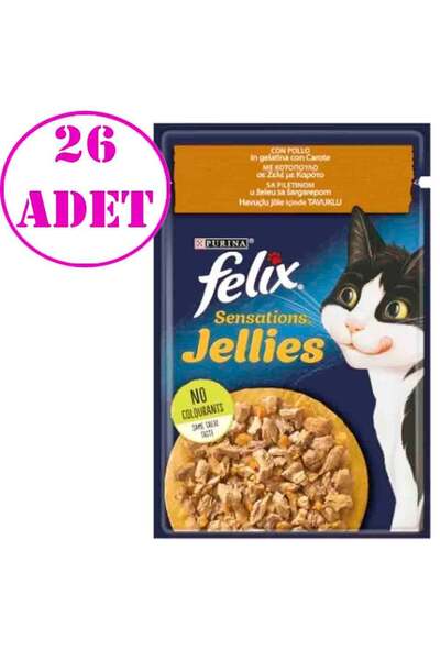 FELIX Sensations Tavuklu Ve Havuçlu Yaş Kedi Maması 85 gr 26 Ad