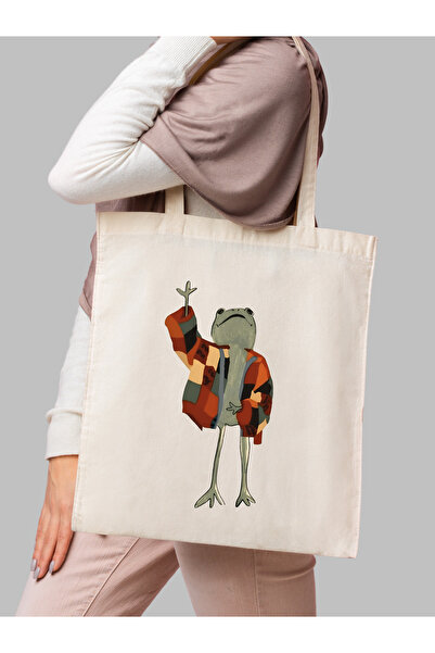 Cemira Harry Styles Cardigans Frog - Kurbağa Tasarımlı Tote Bag Bez Çanta