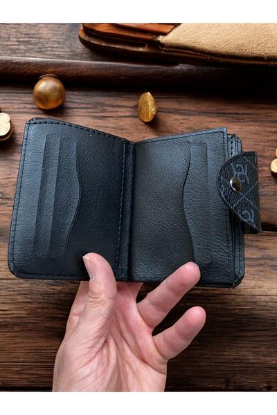 Sarhans Store Carlino Men's Wallet - 12 Card Compartments, Snap Fastener, Double Paper Coin Compartments