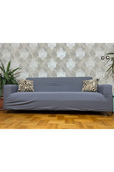 UYMALL Honeycomb Patterned Lycra Flexible Elastic Washable 3-Seater Sofa Cover Darkgray