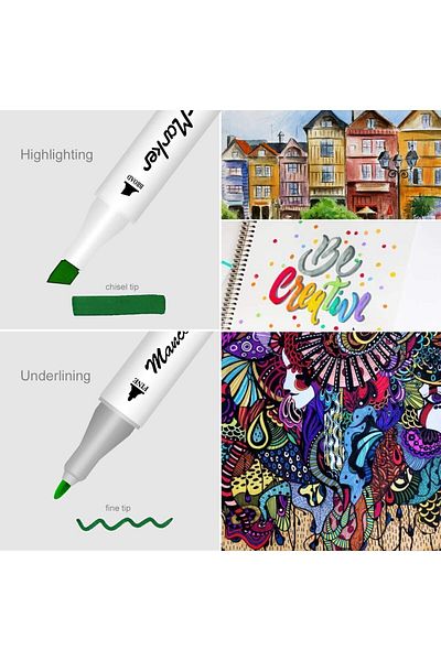 Mikro Double Sided Art Marker - 24 Colors Professional Pen