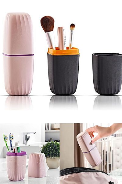 omilife Black Purple Organizer Travel Type Accessory Carrying Container Glasses Toothpaste Storage Box Makeup Brush